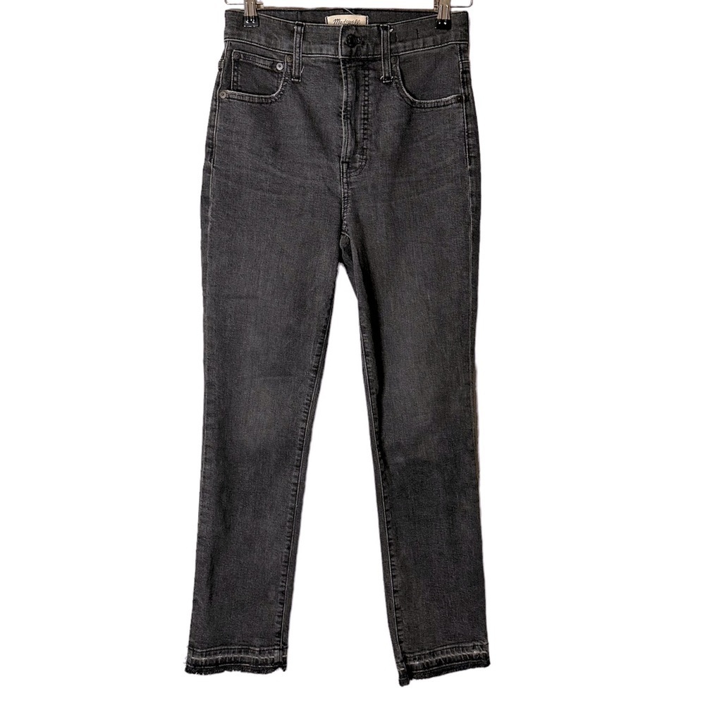 Madewell Perfect Vintage Crop Jeans 25 High Rise Straight Raw Hem Grunge Indie